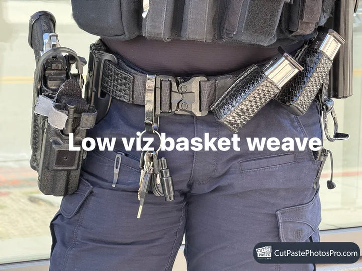 1.75" LOW VIZ BASKET WEAVE  - HIGH PERFORMANCE SYNTHETIC LEATHER DUTY BELT