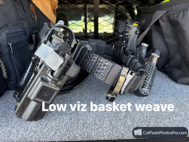 1.75" LOW VIZ BASKET WEAVE  - HIGH PERFORMANCE SYNTHETIC LEATHER DUTY BELT